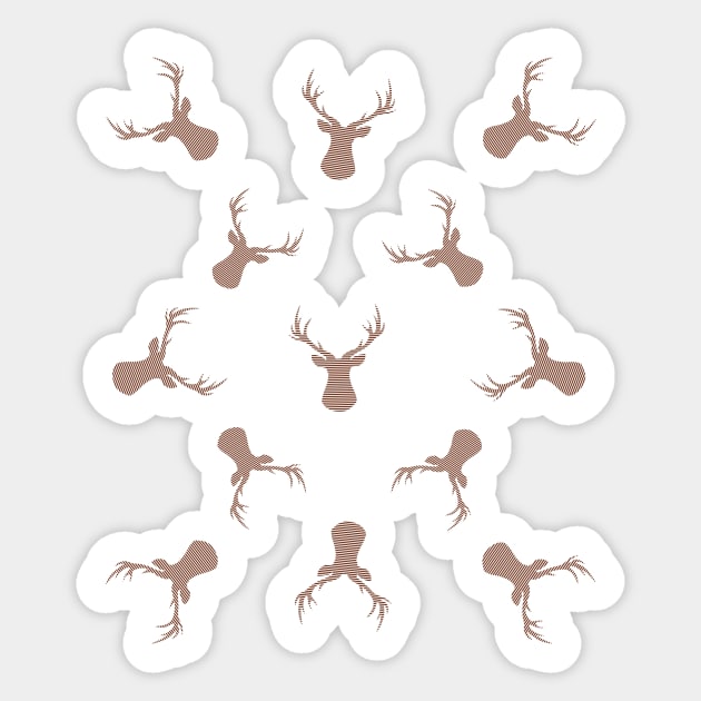Deer pattern - brown. Sticker by kerens